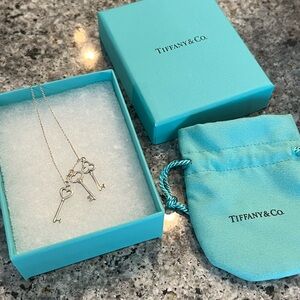 Authentic Tiffany & Co Mini Triple Key Pendant Necklace
